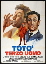 TOTO' TERZO UOMO Mario Mattoli AROLDO TIERI MANIFESTO ORIGINALE POSTER 2F