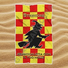 Asciugamano Telo Mare Benevento Stregoni con Nome Personalizzato idea regalo