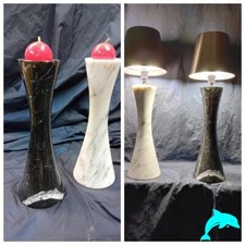 COPPIA PORTACANDELE/LAMPADE IN MARMO SCONTO 10%