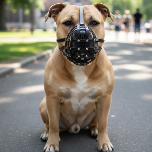 Museruola per cani pelle - in,