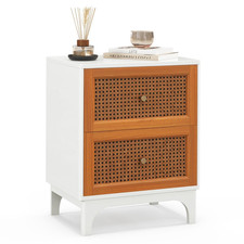 Comodino Rattan Con 2 Cassetti