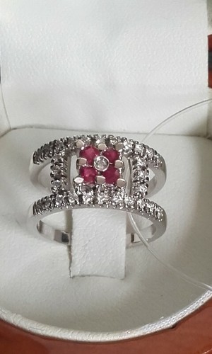 Anello oro bianco con - anello ,