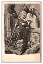 Cartolina Pompiere Baciata Da Angelo Artista Firmata UNP UDB L19