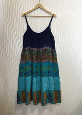 Abito In Seta Boho Azzurro