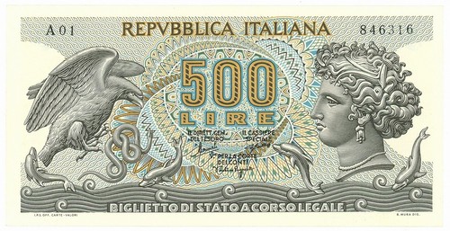 500 lire biglietto stato - lire, di