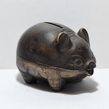 Old Bronze Piggy Bank Shaped