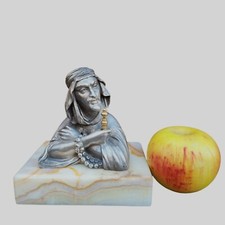 Alp Giroux, calamaio in bronzo argentato, orientalista, XIX secolo