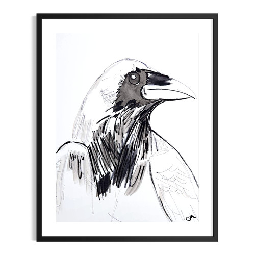 Corvo astratto originale 9x12