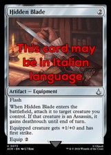 Mtg hidden blade foil exc - hidden,