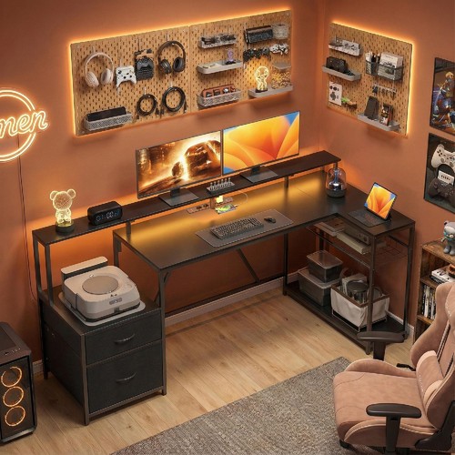 Scrivania gaming angolare con - angolare,
