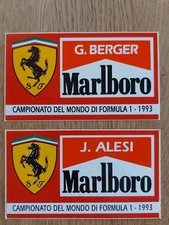 ? FERRARI F.1 J.ALESI G.BERGER 1993 STICKERS ADESIVI ORIGINALI MARLBORO  ???