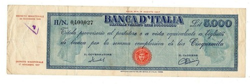 Italy italia billet - italia, 5000