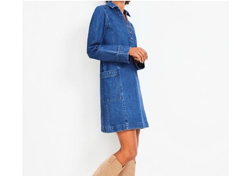 Abito jeans scollo manica - abito,