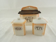 ANTICO RARO PORTA SALE PARETE CERAMICA E DROGHE CERAMICA LOMBARDA ELEFANTINO