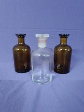 TRE BOTTIGLIE DA FARMACIA IN VETRO EPOCA 900