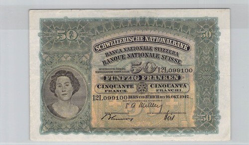Svizzera franchi 7 1947 - svizzera, 50