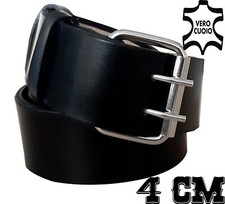CINTURA UOMO IN CUOIO ARTIGIANALE LAVORO, TREKKING, SPORT FATTA A MANO NERA