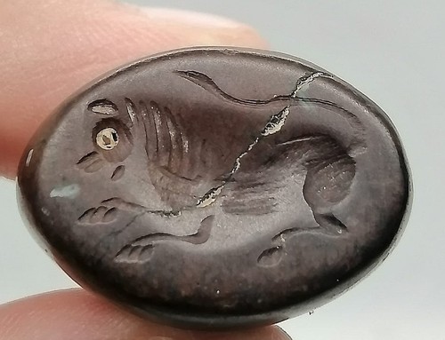 Perlina sigillo intaglio toro - sigillo,