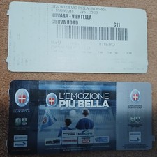 18/05/2018 Biglietto Stadio Ticket NOVARA vs VIRTUS ENTELLA Serie B 2017 2018