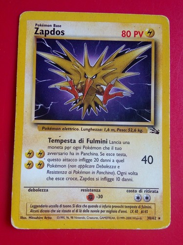 Pokemon card zapdos fossil - zapdos,