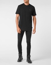 T-shirt Philipp Plein girocollo designer uomo colore nero autentica prezzo al pubblico consigliato $700