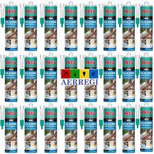 24 SILICONE TRASPARENTE ACETICO CARTUCCIA 280ML ADESIVO SIGILLANTE RESISTENTE