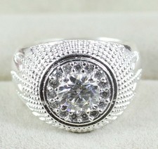 Anello Uomo Diamante Solitario 1,49 Ct Bianco Tondo Taglio Brillante...