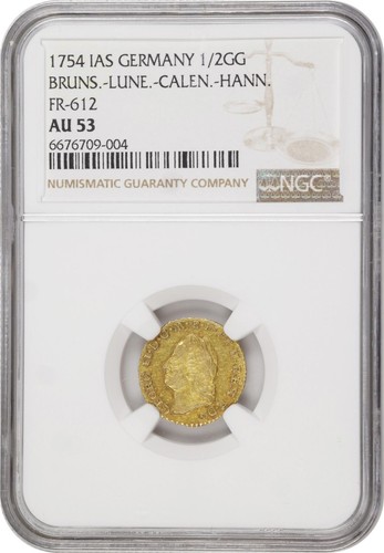 Germania oro fiorino 1754 - 1/2,
