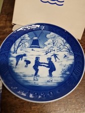 Piatto  porcellana Royal Copenhagen Natale 1989 con scatola V4 ^