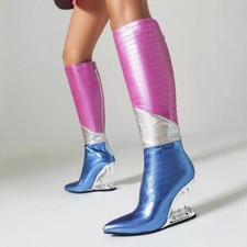 Stivali donna a punta zeppa