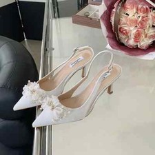 Decolte Scarpe Donna 6 cm Bianco Sposa Cinturino Pelle Sintetica 02742