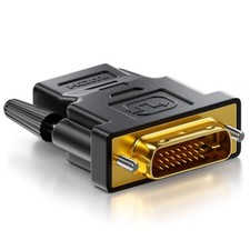 deleyCON Adattatore HDMI A DVI (Bidirezionale) Convertitore HDMI Femmina A DVI D