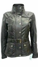 Cappotto donna nero biker con