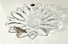 Svuotatasche Ciotola in Vetro Lavorato e Argento Vintage Forma di Fiore