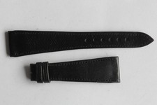 Bracelet montre Universal Genève cuir noir 19 mm vintage (59371)