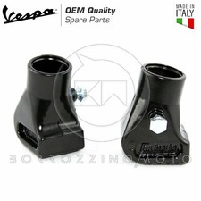 COPPIA PIEDINI SCARPETTE CAVALLETTO ALLUMINIO NERE VESPA PX 125 150 E ARCOBALENO