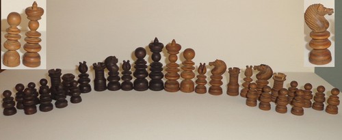 Antico vecchio set scacchi - vecchio,