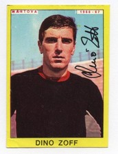 DINO ZOFF Figurina Autografata Signed Soccer Sticker Mantova Panini 1966–1967