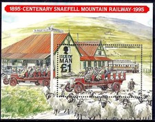 Isola di Man 1996 Snaefell Mountain Stazione Ferroviaria Tram Auto Trasporto Pecore MNH