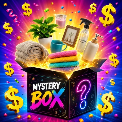 Mystery box with homes - with, goods