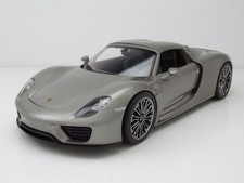 Porsche 918 Spyder Hardtop 2012 grigio modellino auto 1:18 Welly