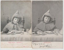 PRIMI '900 - 2 ANTICHE CARTOLINE DI BAMBINI A TAVOLA -ED. ALTEROCCA - F. PICCOLO