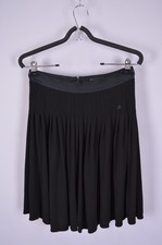 Gonna Chanel 2007 100% viscosa nera con volant logo CC taglia 40/M design lusso