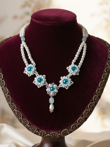 Collana perle zirconi - collana,