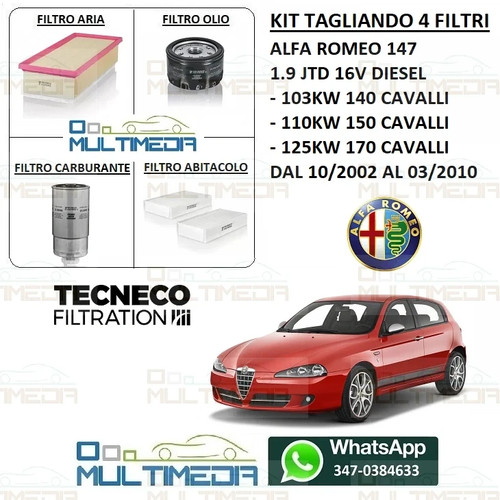 Kit tagliando filtri - filtri, tecneco