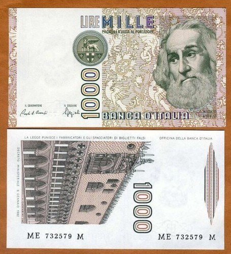 1982 italy 1000 lire marco - 1982,