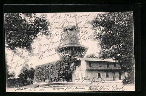Cartolina potsdam mulino a - potsdam,,