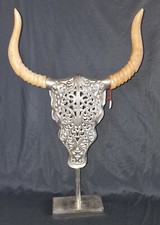 H = 63 cm Bullenkopf Stierkopf Büste Bull Head Wacken