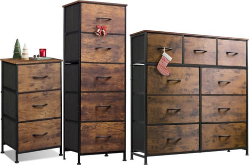 Set comò rustico marrone - ,