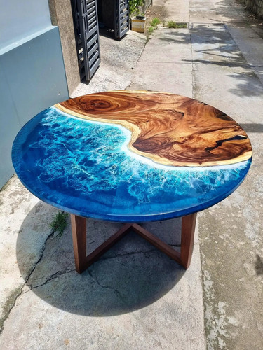 Tavolo epossidico legno bordo
